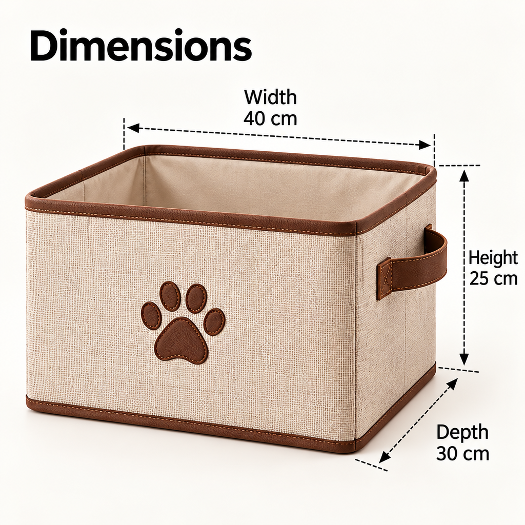 Steepix™ Pet Supply Storage Bin with Paw Detail and Side Handles