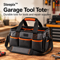 Steepix™ Garage Tool Tote with Multiple Pockets and Divided Interior