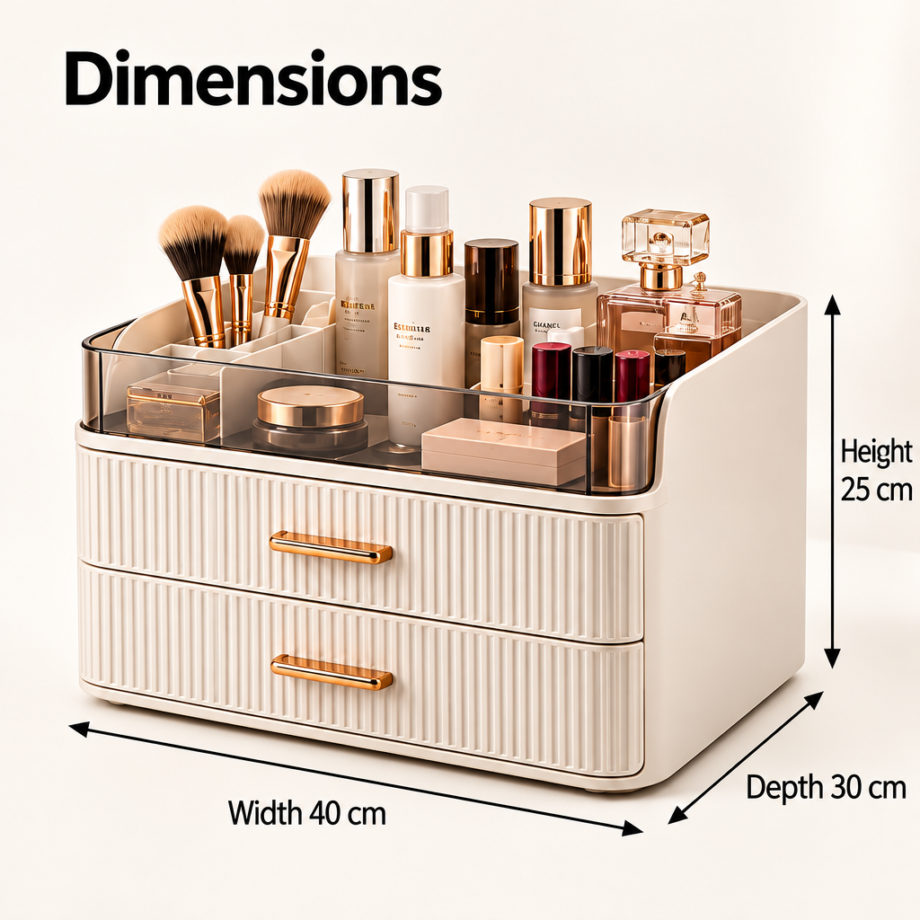Steepix™ Makeup Drawer Organizer with Storage Drawers and Clear Top Tray