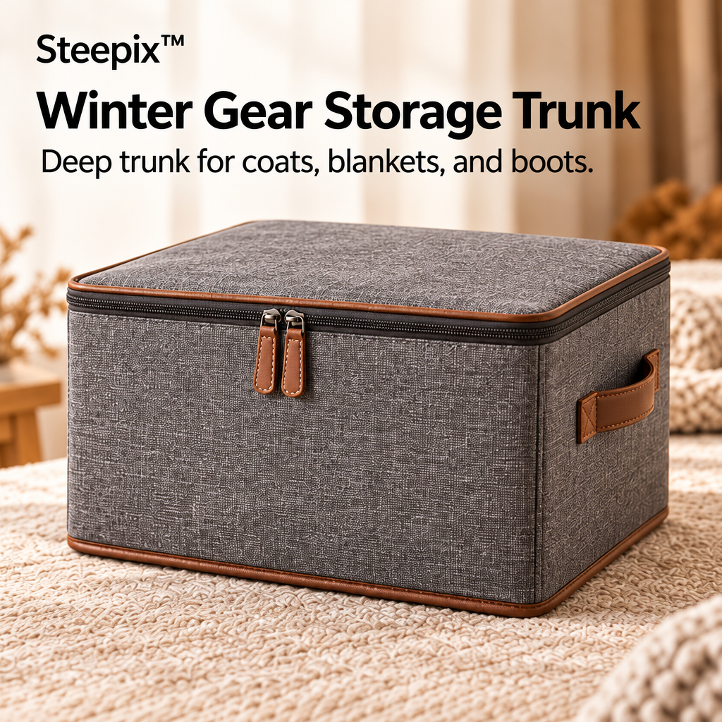Steepix™ Winter Gear Storage Trunk with Zippered Lid and Side Handles