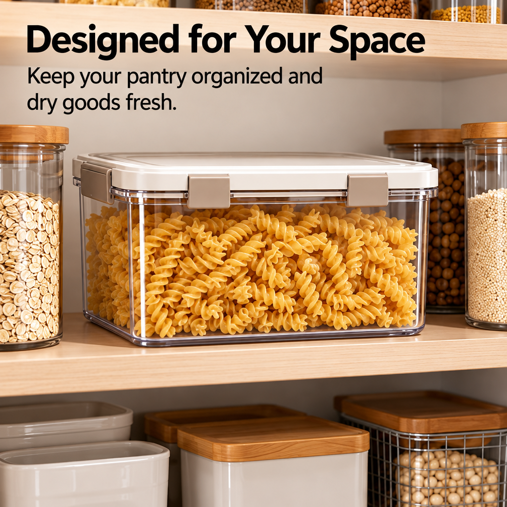 Steepix™ Clear Pantry Storage Container with Latching Lid for Dry Goods