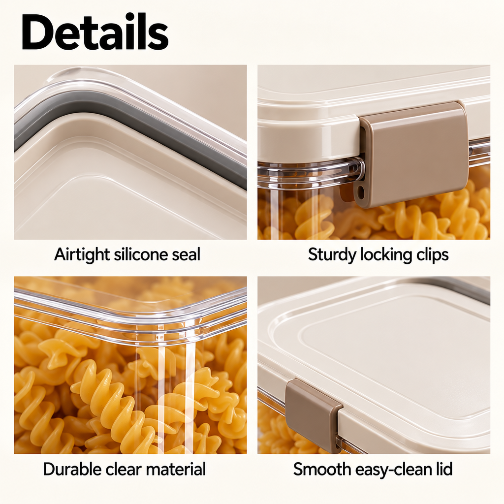 Steepix™ Clear Pantry Storage Container with Latching Lid for Dry Goods