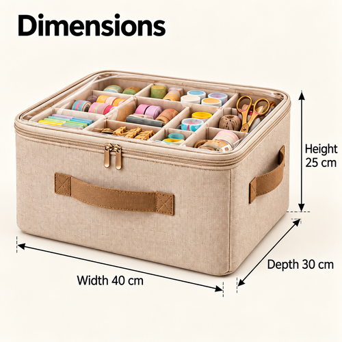 Steepix™ Divided Craft Supply Organizer Case with Zippered Cover and Handles